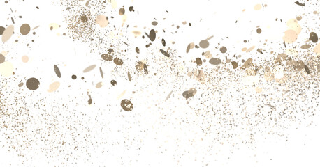 Glittering Spectacle: Captivating 3D Illustration of Glittery gold Confetti