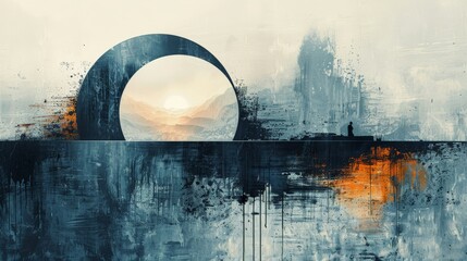 A surreal enigma abstract featuring a mix of sharp and soft forms. The minimalist composition uses contrast and negative space to create a mysterious and thought-provoking background.