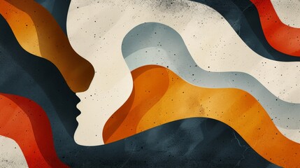 Obraz premium An abstract mystery background with a blend of organic and geometric shapes. The minimalist composition uses muted colors and sparse detailing to create a sense of intrigue.