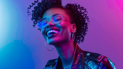 Vibrant Neon Glow Portrait