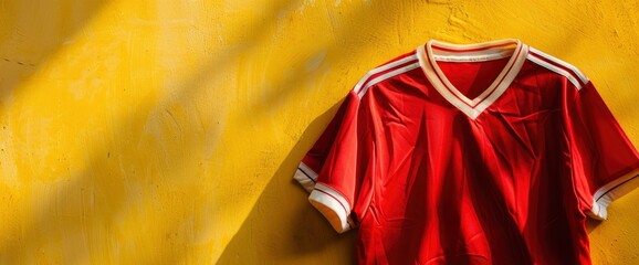 Fototapeta premium Classic Football Jersey From The 1980S With Copy Space, Football Background