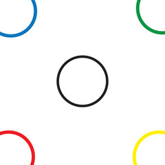 Abstract COLORED CIRCLES on a white background.