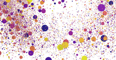 Sunburst and colorful confetti background frame illustration