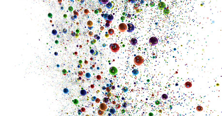 Sunburst and colorful confetti background frame illustration