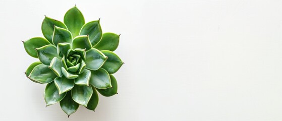 Succulent plant with clean copyspace on white background