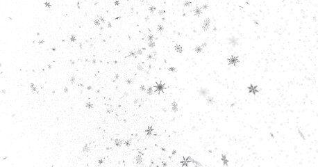 Snowflake Dance: Radiant 3D Illustration Showcasing Falling Christmas Snowflakes in Harmony