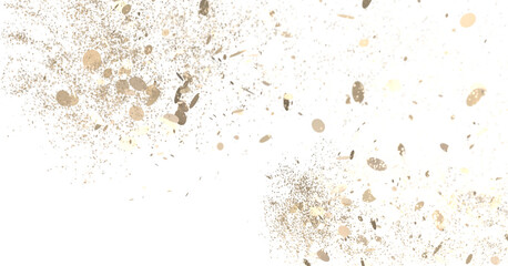Shower of Elegance: Breathtaking 3D Illustration of Luxurious gold Confetti