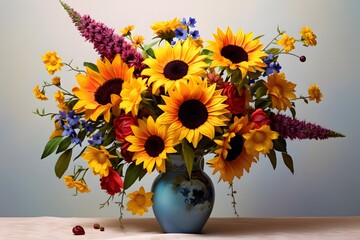 bouquet of sunflowers in a vase