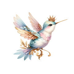 Elegant Hummingbird Illustrations with Ornate Details
