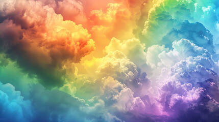 A beautiful and vibrant cloudscape with a rainbow of colors. Perfect for use as a background or in any other creative project.