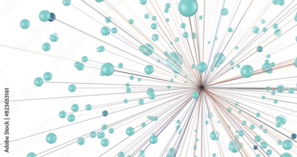 Aufkleber network shape. abstract 3d render