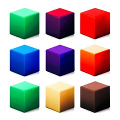 colored cubes, 3D, isolated