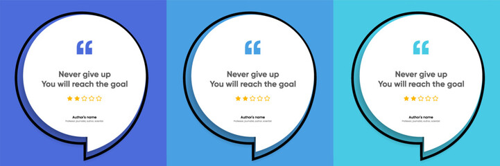 3D bubble testimonial banner, quote, infographic. Social media post template designs for quotes. Empty speech bubbles, quote bubbles and text box. Vector Illustration EPS10.