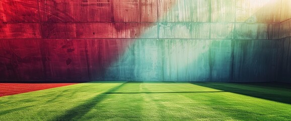 Football Field With A Psychedelic Twist With Copy Space, Football Background
