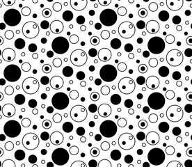 Seamless monochrome polka dot pattern. Dotted background
