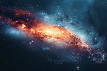 A solitary galaxy set against a clear backdrop. Generative Ai