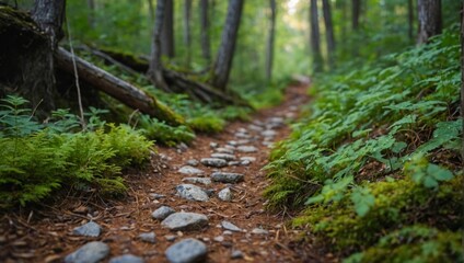 path in the green forest