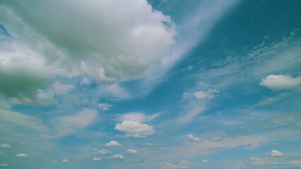 Sunlight And Sunray At Daylight Sunshine Day. Cloudscape Traveling Over A Wide Space Of Nature...