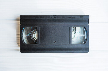 Video cassette tape. Retro videotape with movie.