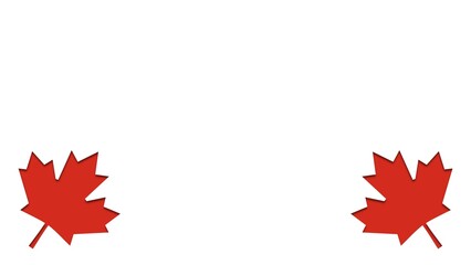 Canada Day background illustration with red maple leaf illustration