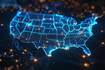 US Data Network Map: America's Connectivity. Generative Ai
