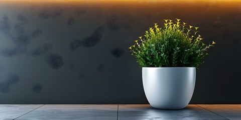Displaying Corporate Branding with a Stylish Wall-Mounted Plant Pot Mockup. Concept Corporate Branding, Stylish Design, Wall-Mounted Plant Pot, Mockup Display