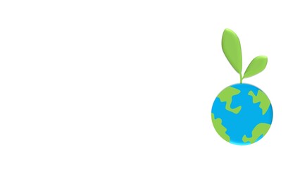 Earth Day background illustration with a globe and growing tree