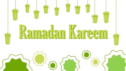 Ramadan Mubarak Eid al-Fitr background illustration with lantern 