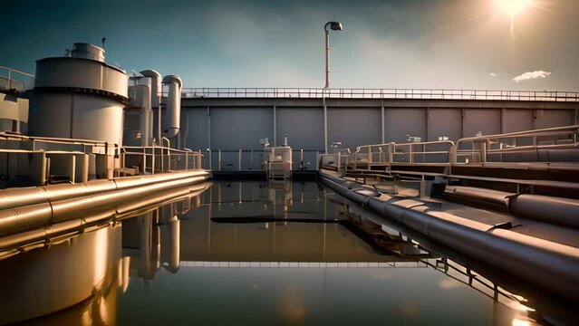 Large Pipe Alongside Water Body Generative AI