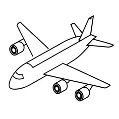 airplane isolated on white vector illustration icon