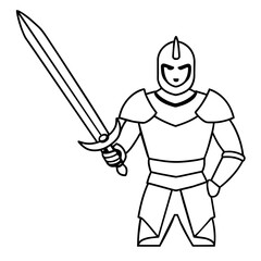 knight with sword vector illustration icon