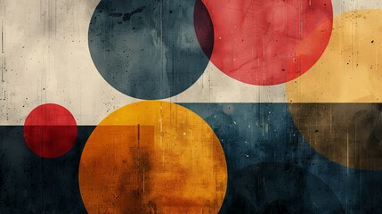An abstract background with retro abstraction, combining geometric shapes and vintage hues to create a nostalgic and reflective mood. The design is simple and elegant, evoking feelings of