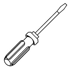 screwdriver isolated on white vector illustration icon