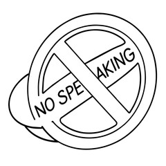 stamp with a text no speak  vector illustration icon