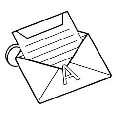 envelope and letter vector illustration icon