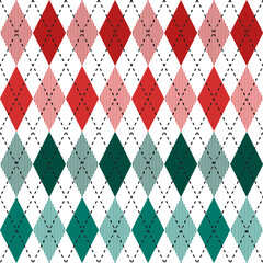 Christmas argyle pattern. Argyle vector pattern. Argyle pattern. Seamless geometric pattern for clothing, wrapping paper, backdrop, background, gift card, sweater.