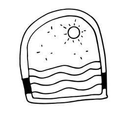 Frame background sun Line Art
