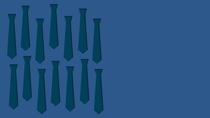Father's Day background illustration with blue ties paper cutout