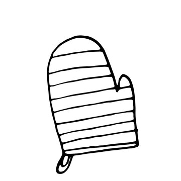 recommend clip art: Oven Mitt Line Art Hand Drawn