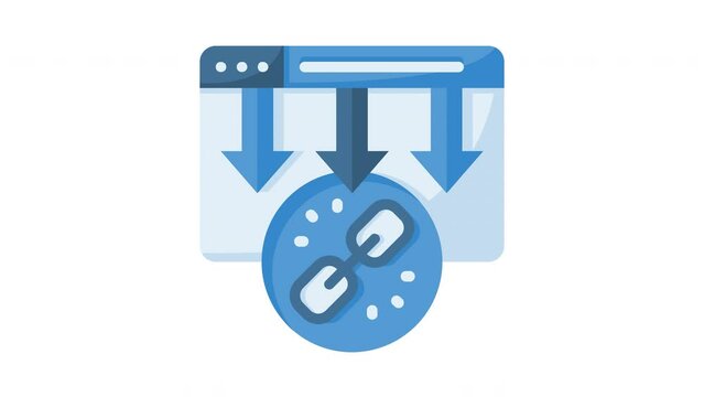 animated internal link and arrow icon. Perfect for seo, web, website, search, digital, online, computer, animation, animated, technology, internet, interface, browse, optimization, www, browser
