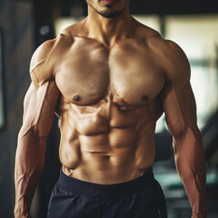 Fototapeta premium Reducing belly fat and exercising