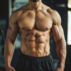 Fototapeta premium Reducing belly fat and exercising