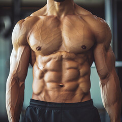 Fototapeta premium Reducing belly fat and exercising