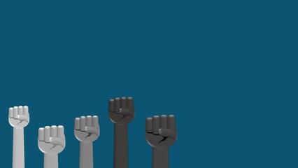 Labour Day background illustration with fists , Holding fists up illustration with copy space