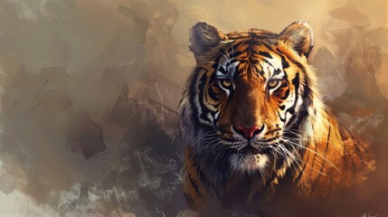 majestic bengal tiger portrait with piercing gaze aigenerated illustration