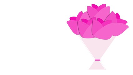 Mother's Day background illustration with a bouquet of pink roses flower and copy space