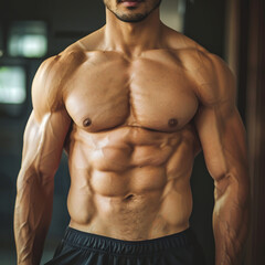 Fototapeta premium Reducing belly fat and exercising