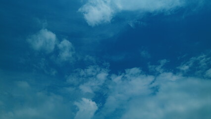 Light Cloudscape. Nature Landscape. Summer Blue Sky. Nature Weather Blue Sky With Clouds Moving In...
