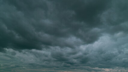 Beautiful Rainy Dark Storm Clouds. Rainy Clouds Autumn Dark Weather. Natural Abstract Background.