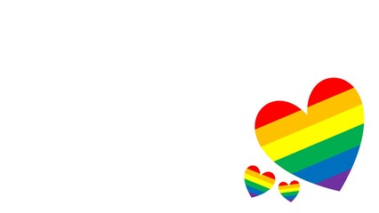 pride month background illustration of rainbow heart with copy space